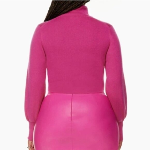 NEW WILFRED Rebecca Sweater Wool Vital Pink Turtleneck Crop Top Small S Aritzia - Picture 4 of 10